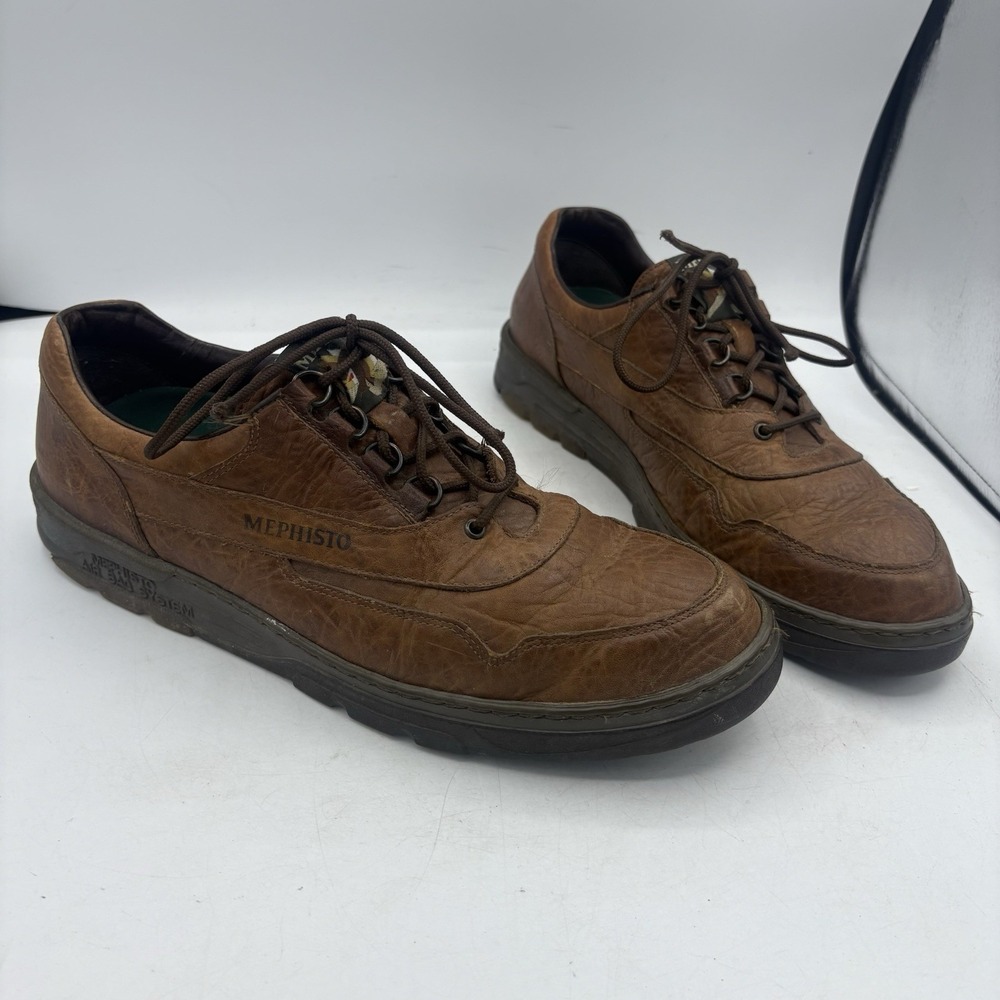 Mephisto Shoes Mens Size 11.5 Match Runoff Brown Leather Walk Air Bag Caoutchouc